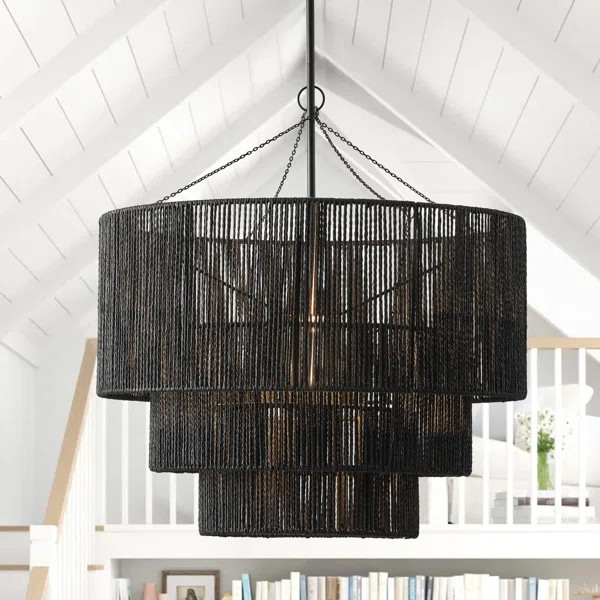 Arlandus 1-Light Woven Black Finish Dimmable Pendant Light | Wayfair North America