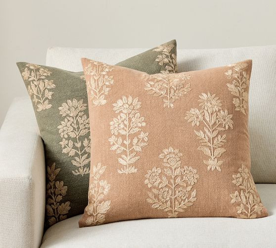 Gillian Embroidered Pillow | Pottery Barn (US)