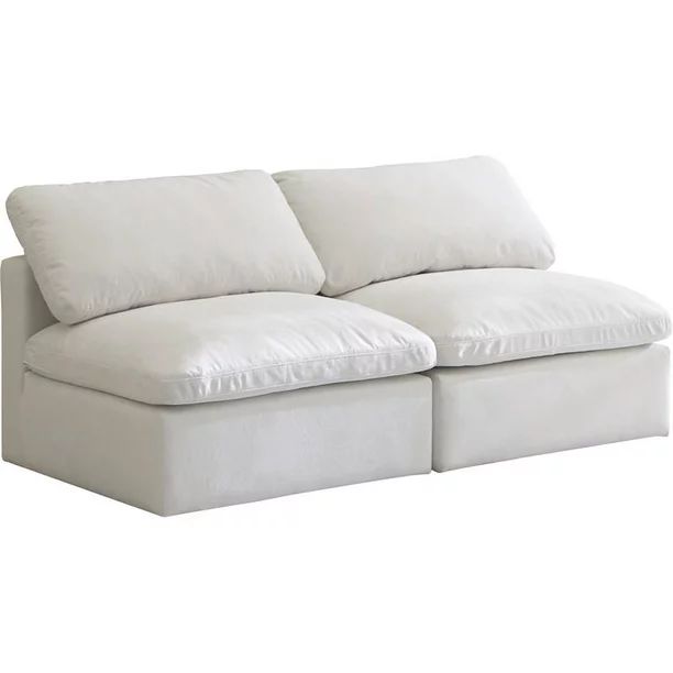 Meridian Furniture Plush Standard Cream Velvet Cloud Modular Armless Sofa - Walmart.com | Walmart (US)