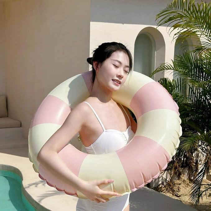 Children Swimming Ring, Inflatable Pool Floats Swim Tube Raft Toy with Fruits Mermaid Decorations... | Amazon (US)