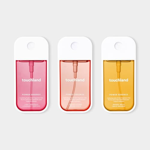 Touchland Power Essence Hydrating Body & Hair Fragrance, TROPICAL ESCAPE BUNDLE (Lush Tropicale, Peachy Lychee, Mango Mojo) 2 FL. OZ. Travel Size Body Mist (Set of 3) | Amazon (US)