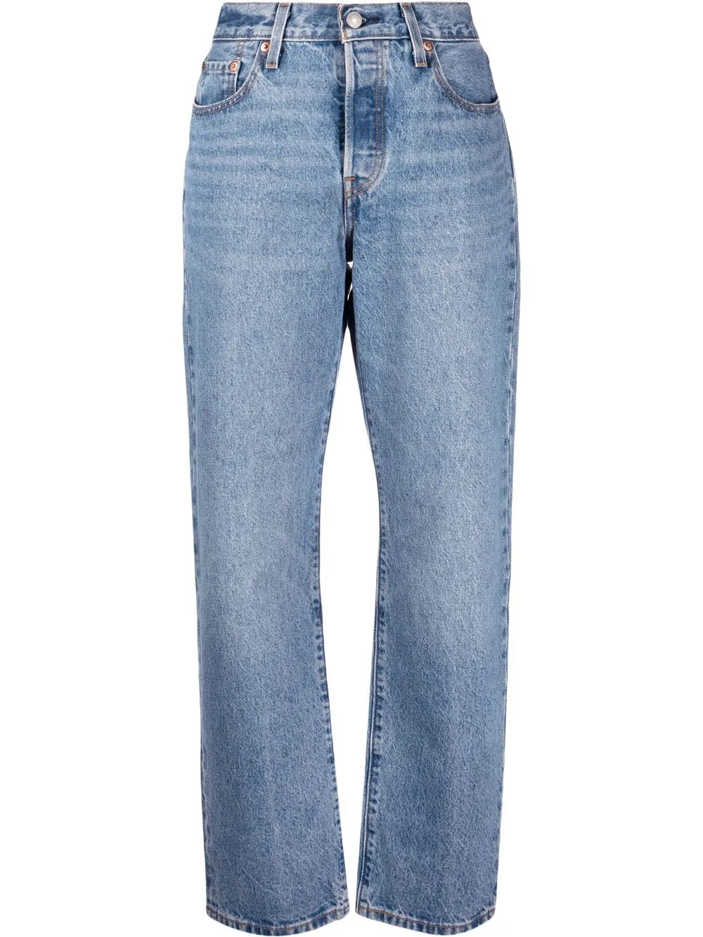 Levi's high-rise straight-leg jeans - Blue | Farfetch Global