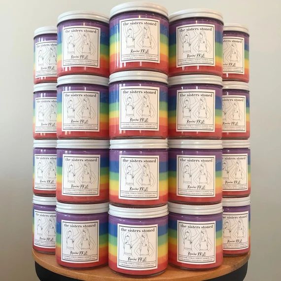 Rainbow Pride Scented Soy Candle | LGBTQ+ Donation | Etsy (US)
