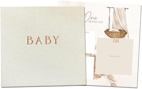 Peachly Unisex Baby Memory Book | Minimalist Baby First Year Keepsake for Milestones | Baby Books... | Amazon (US)