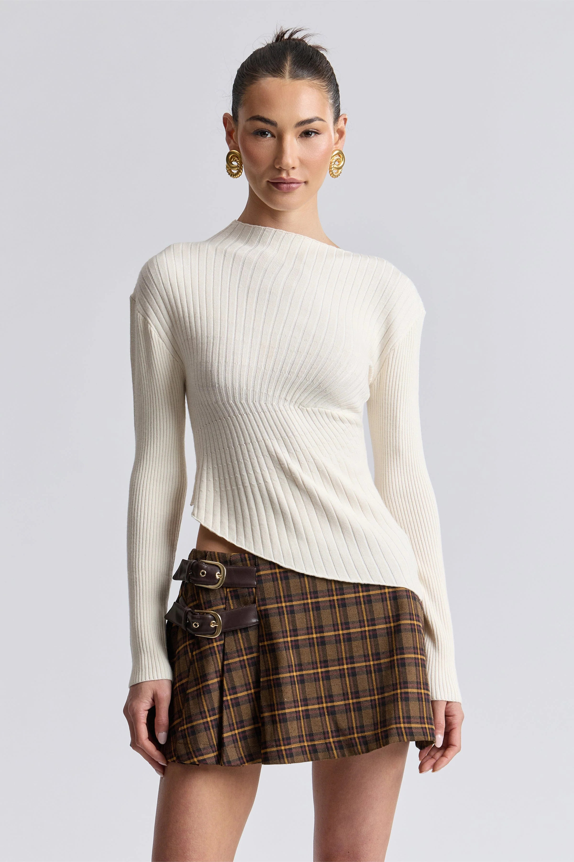 Radial Knit Asymmetric Sweater | Avec Les Filles