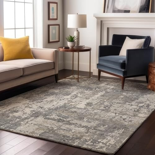 Addison Rugs Mayfield AMF1008 Gray 5' x 7'6" Indoor Premium Machine Washable Rug, Silky Soft, Easy Clean, Non Shedding, Bedroom, Living Room, Dining Room, Kitchen Rug | Amazon (US)