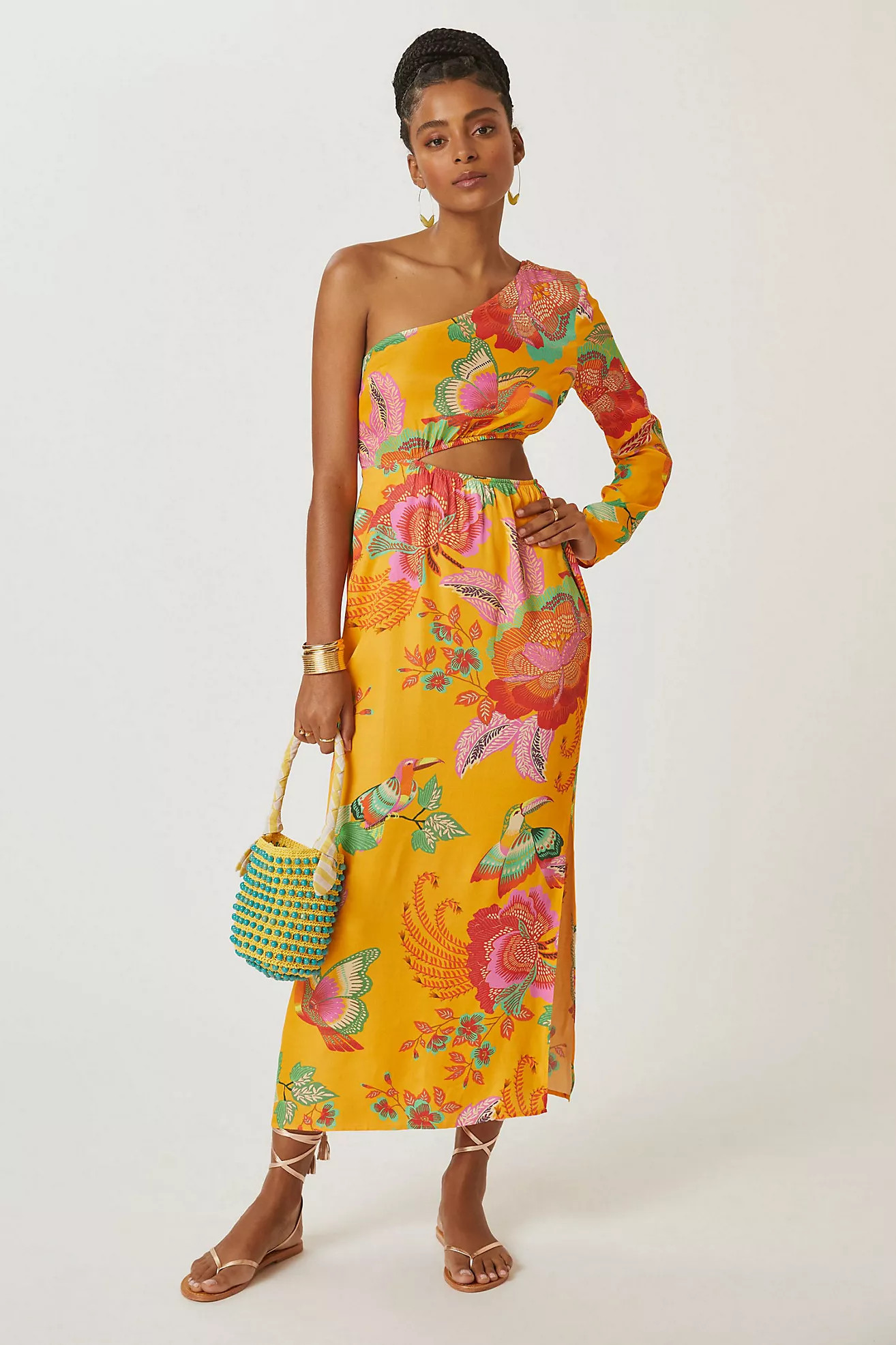 FARM Rio Single-Shoulder Printed Maxi Dress | Anthropologie (US)