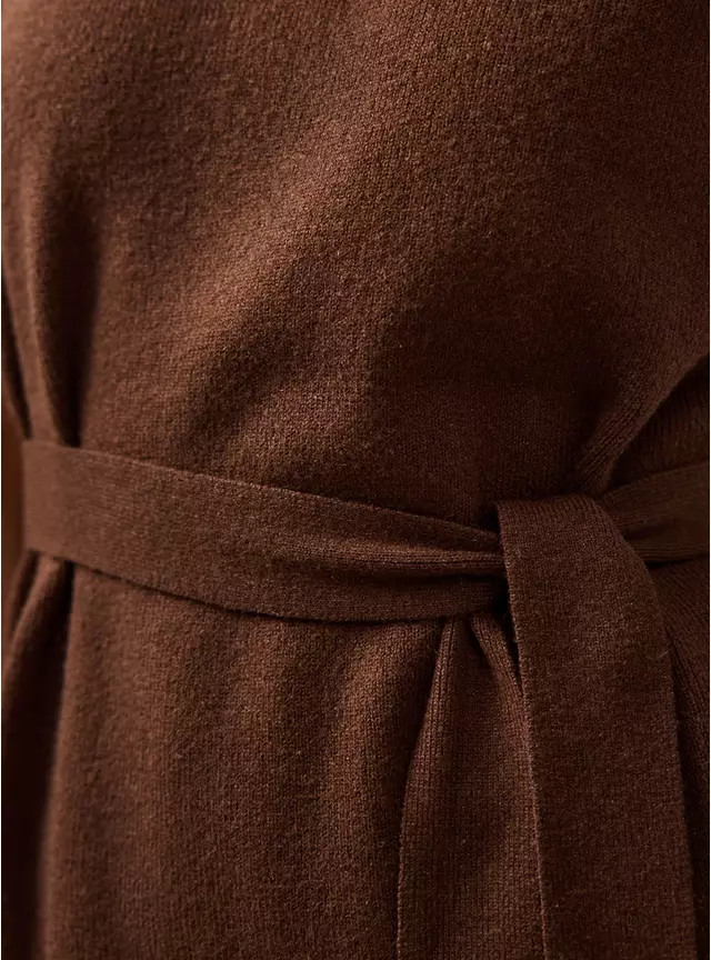 Brown Belted Compact Knit Co-ord Top 24 | Tu Clothing