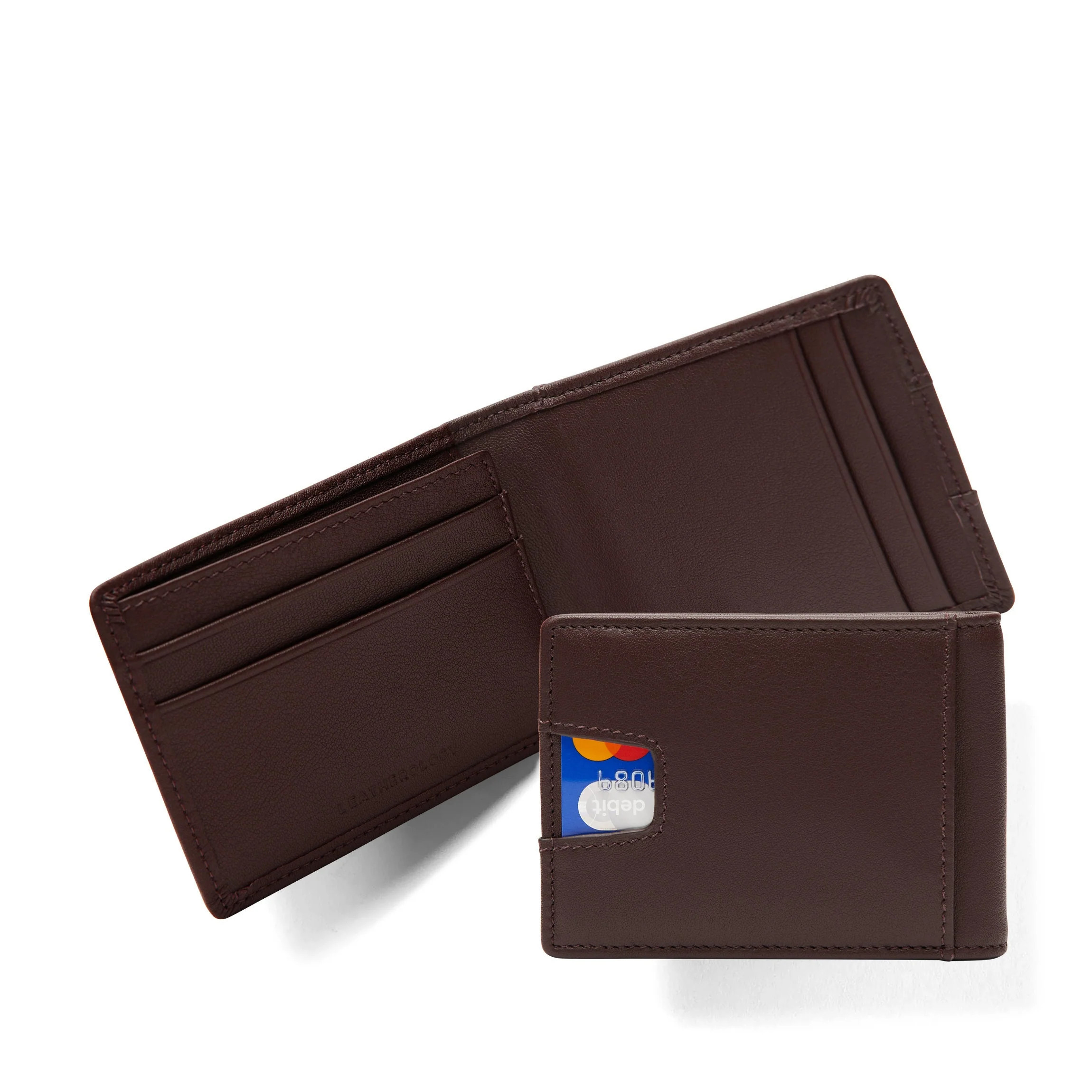 Slim Utility Card Wallet Mahogany | Leatherology