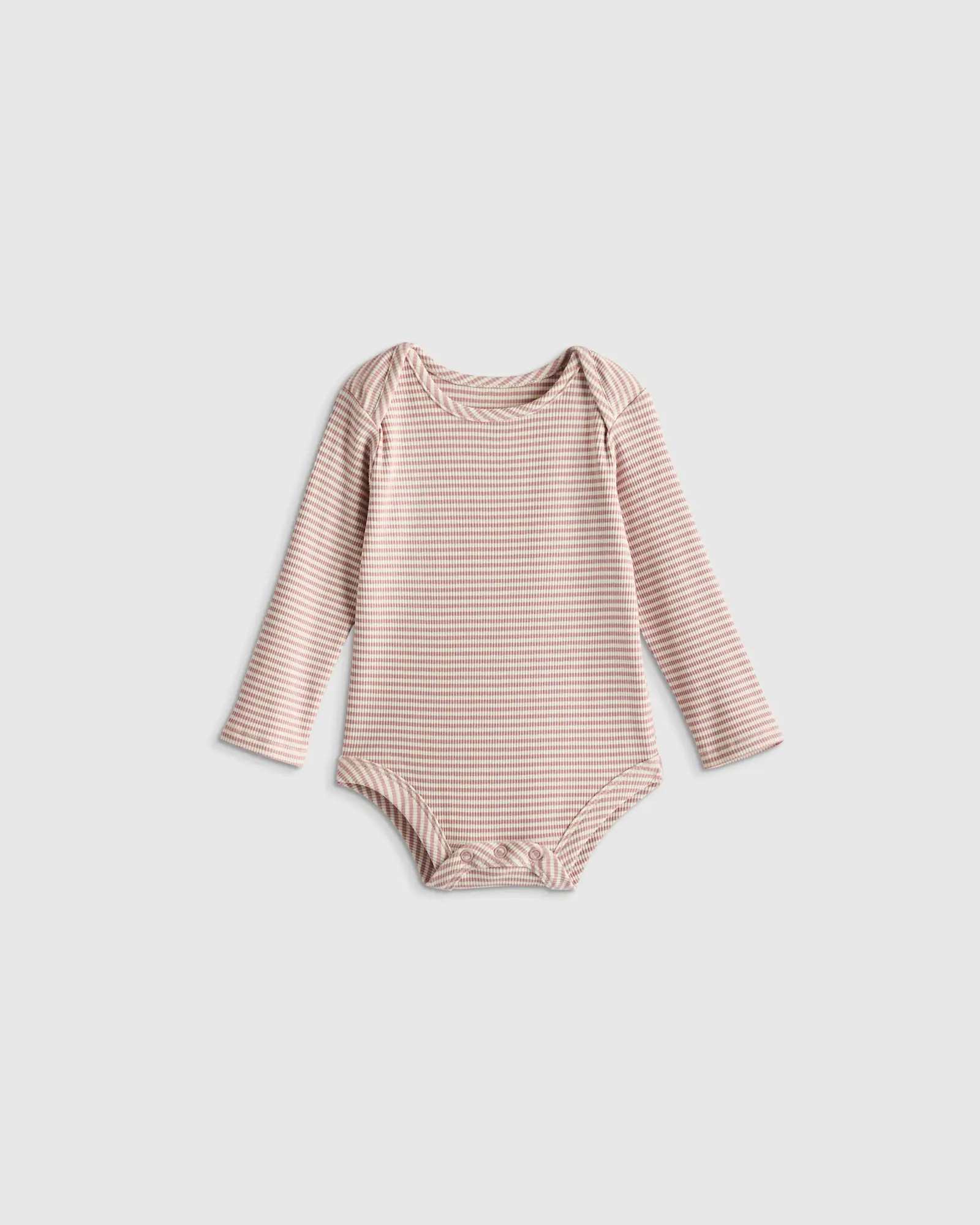 Softest Rib Long Sleeve Bodysuit  in Lilac Stripe | Quince