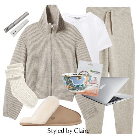 Self Care Sunday☕️
Tags: knit zip jumper & joggers, ugg slippers in mustard seed, mug from h&m home, face mask. Fashion autumn winter inspo outfit ideas for casual loungewear work from home 

#LTKshoecrush #LTKSeasonal #LTKstyletip