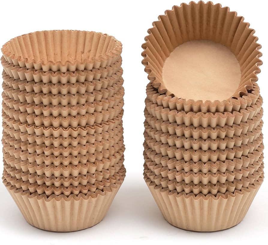qiqee 600pcs Natural Cupcake Liners Muffin Linner No Smell, Food Grade Brown Baking Cups（Standa... | Amazon (US)