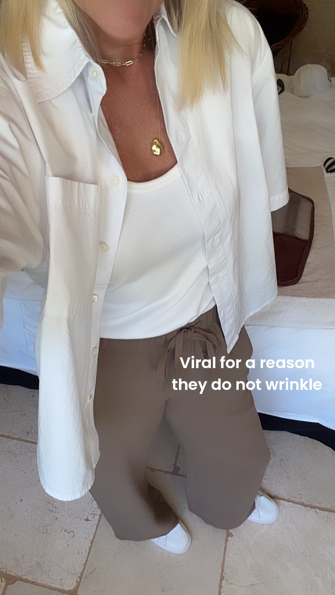 They literally do not wrinkle 
The flow of the fabric is special also 
Come in 3 length options 
Wearing true size, regular length

#LTKdayinmylife #LTKTravel #LTKOver40