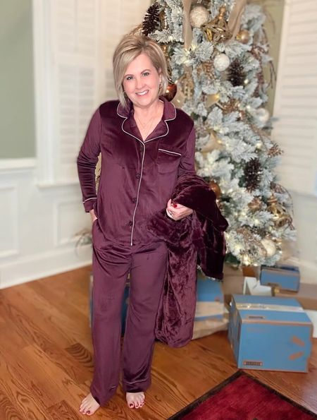 I’m almost done with my Christmas shopping, but I still have a few things left to buy. @Walmart has everything I need for loved ones, and lots for me. 🥰 #walmartpartner This gorgeous velour PJ set and plush robe will be perfect for your Christmas morning photos. 
#walmart #walmartholiday #christmaspajamas 

#LTKHoliday #LTKunder50 #LTKSeasonal