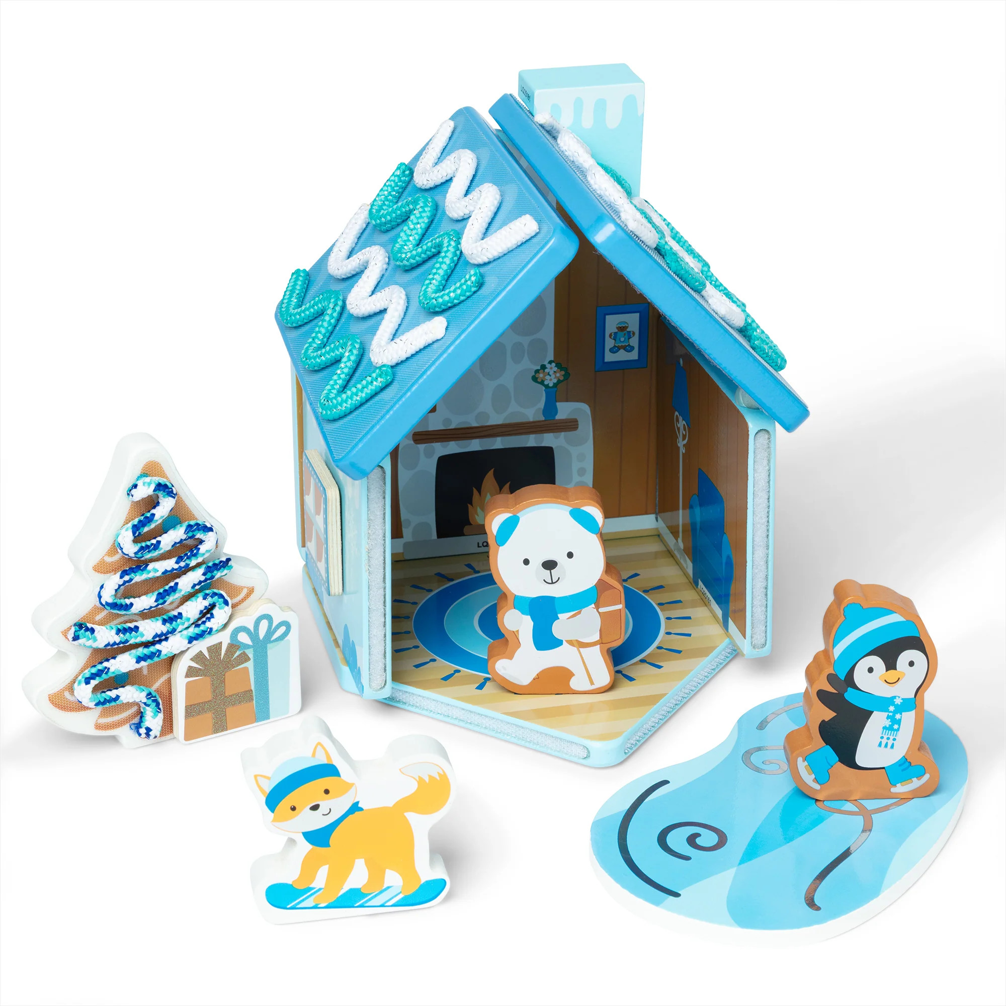 Wooden Gingerbread House Play Set – Winter Frost | Melissa and Doug