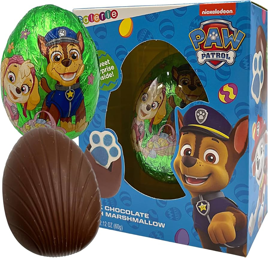 Paw Patrol Milk Chocolate Easter Egg with Marshmallow Paw Print Candy Easter Basket Stuffers for ... | Amazon (US)