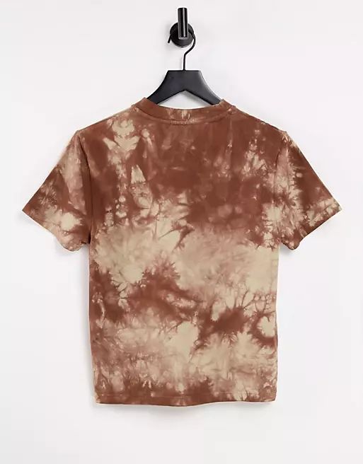 COLLUSION vintage fit cropped t-shirt in brown tie-dye | ASOS (Global)