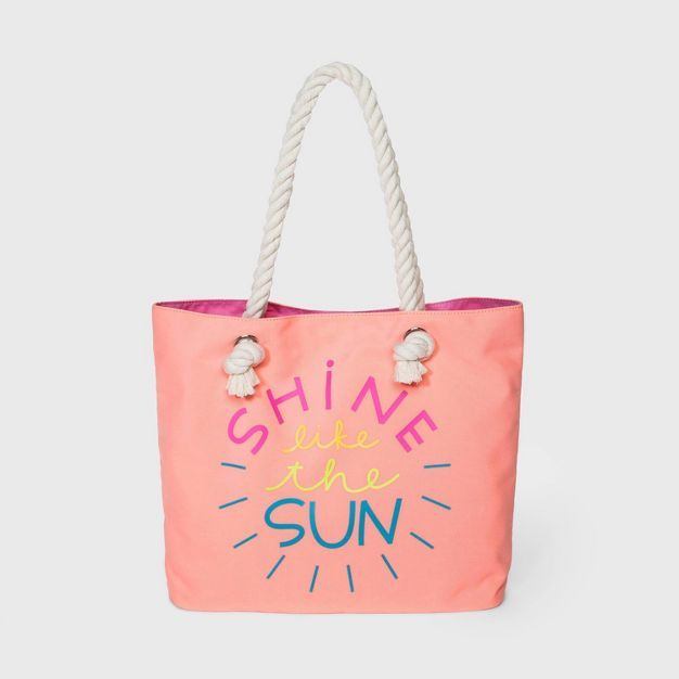 Girls' Tote "Shine Like The Sun"  Handbag - Cat & Jack™ Orange | Target
