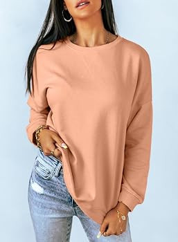 Dokotoo Women's Casual Crew Neck Sweatshirt Loose Soft Long Sleeve Pullover Tops | Amazon (US)