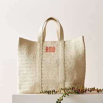 Oversized Straw Beach Tote | Mark and Graham