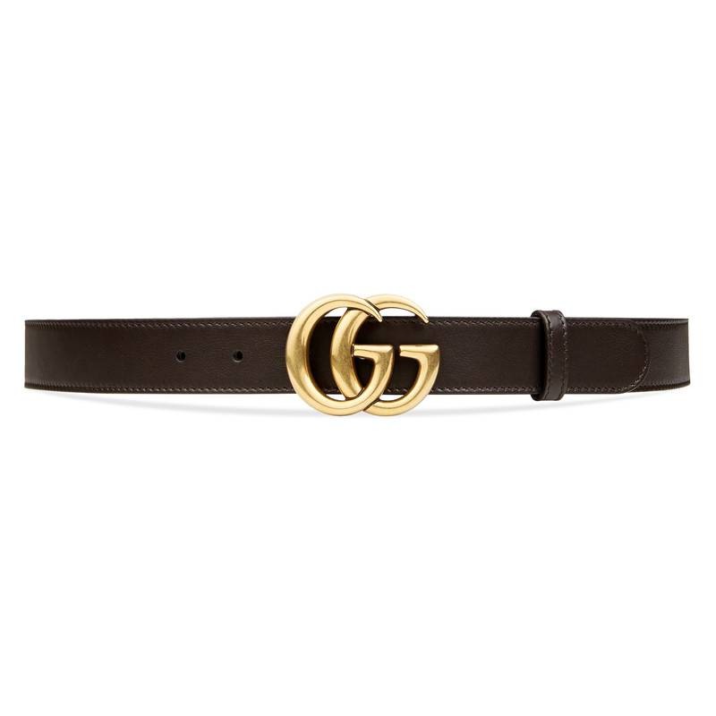 Leather belt with Double G buckle brown | Gucci (US)