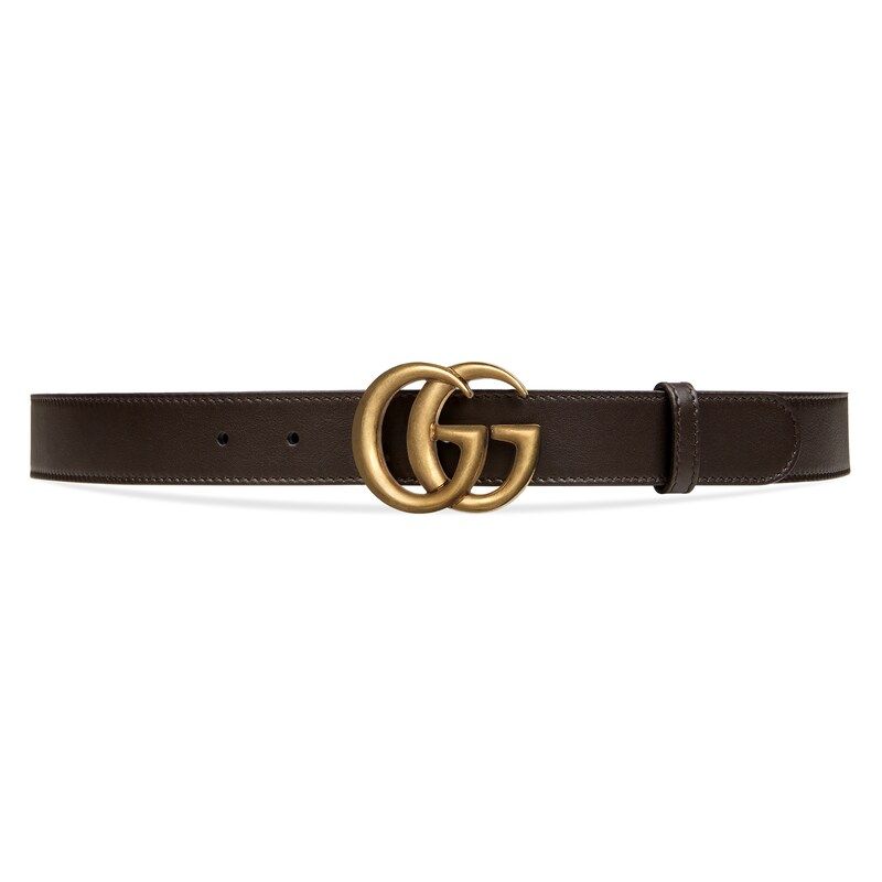 Leather belt with Double G buckle brown | Gucci (US)