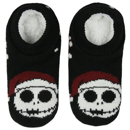 Disney The Nightmare Before Christmas Santa Jack Skellington Slipper Socks No-Slip Sole For Women and Men | Walmart (US)