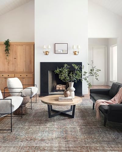 Loloi Chris Loves Julia Jules Collection JUL-05 Lagoon/Brick 8'-6'' x 11'-6'', .13" Pile Height, Area Rug | Amazon (US)