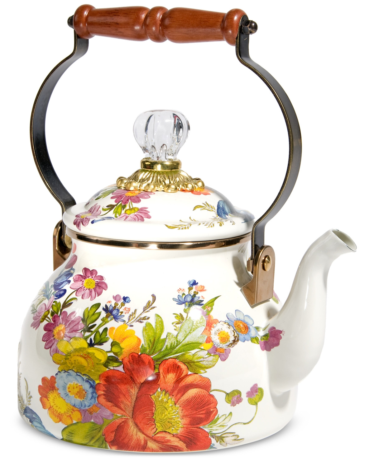 Mackenzie-Childs White Flower Market 2-Qt. Tea Kettle | Macy's