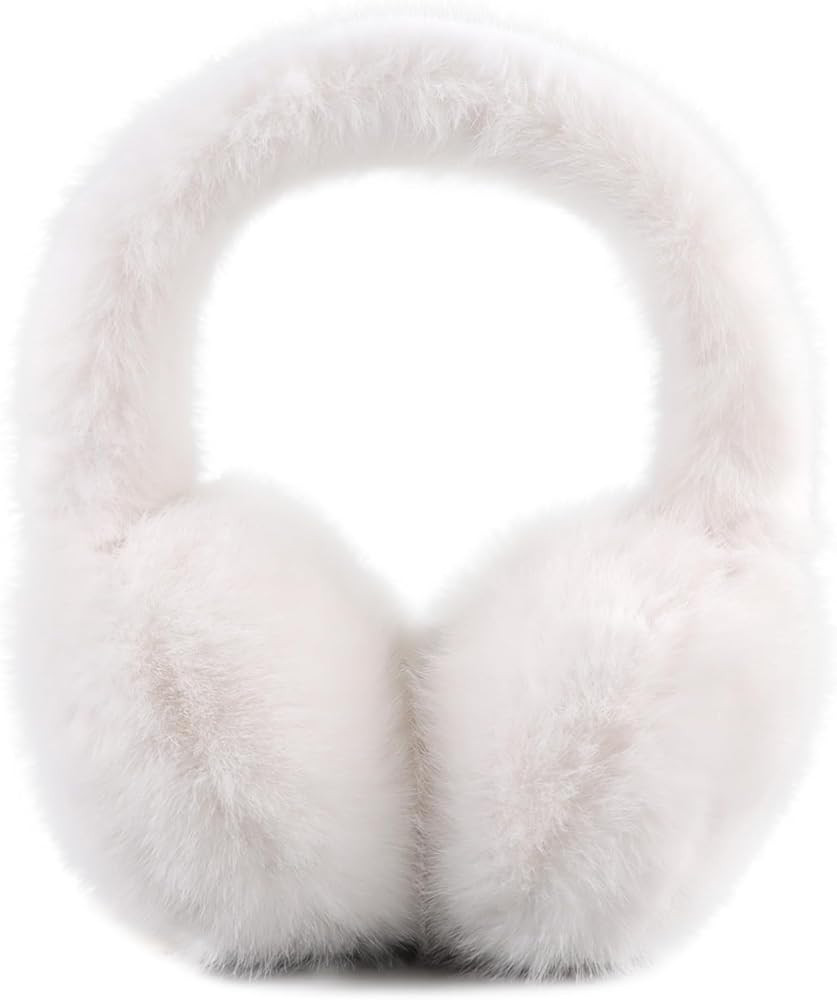 PESAAT Warm Ear muffs for Women Winter Unisex Fluffy Earmuffs Adjustable Lady Ear Warmer Faux Fur... | Amazon (US)