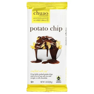 Chuao Chocolatier, Milk Chocolate Bar, Potato Chip, 2.8 oz (80 g) | iHerb