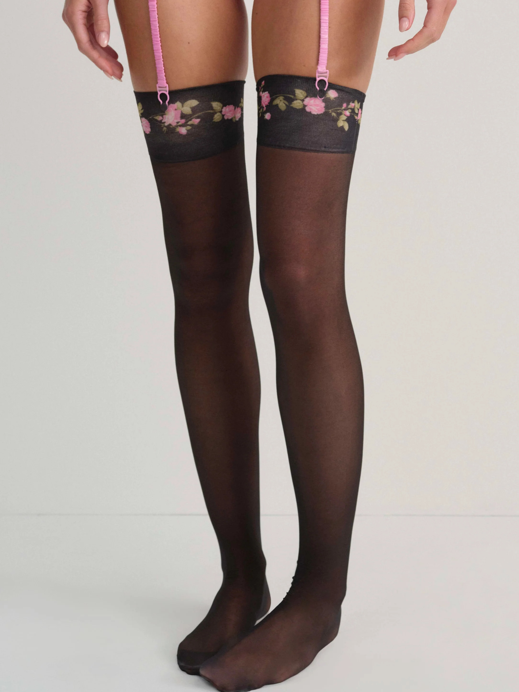 Rose Vine Thigh-High Socks | For Love & Lemons