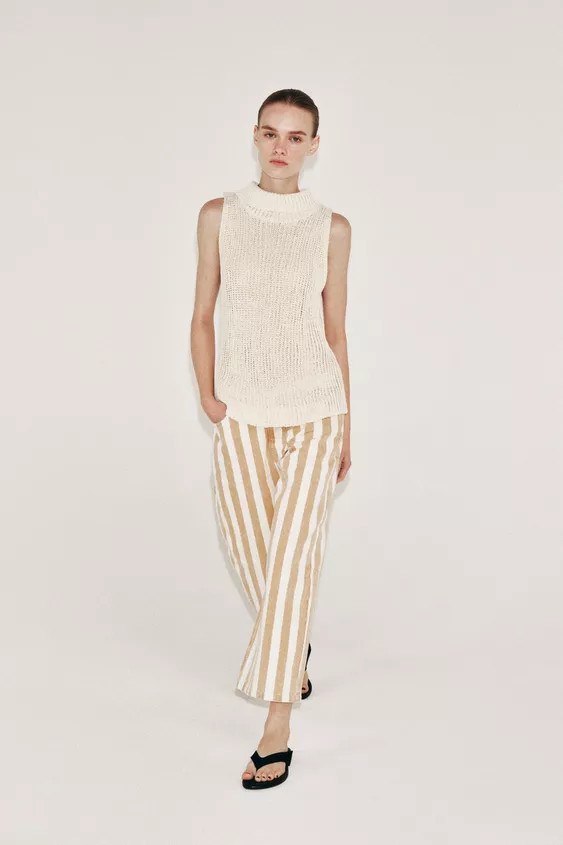 HIGH COLLAR KNIT TOP | Zara US