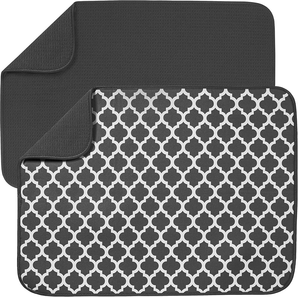 S&T INC. Dish Drying Mat XL, Highly Absorbent Microfiber Kitchen Counter Mat Value Pack, Dish Dry... | Amazon (US)