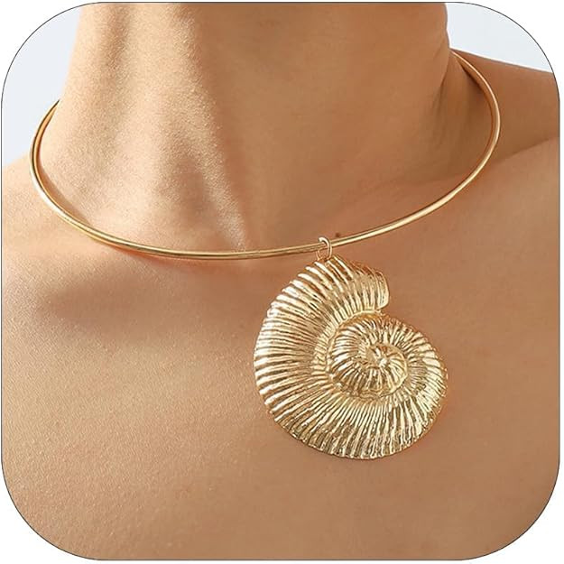 YANCHUN Seashell Necklace Gold Conch Chunky Gold Shell Necklaces for Women Beach Jewelry Summer O... | Amazon (US)
