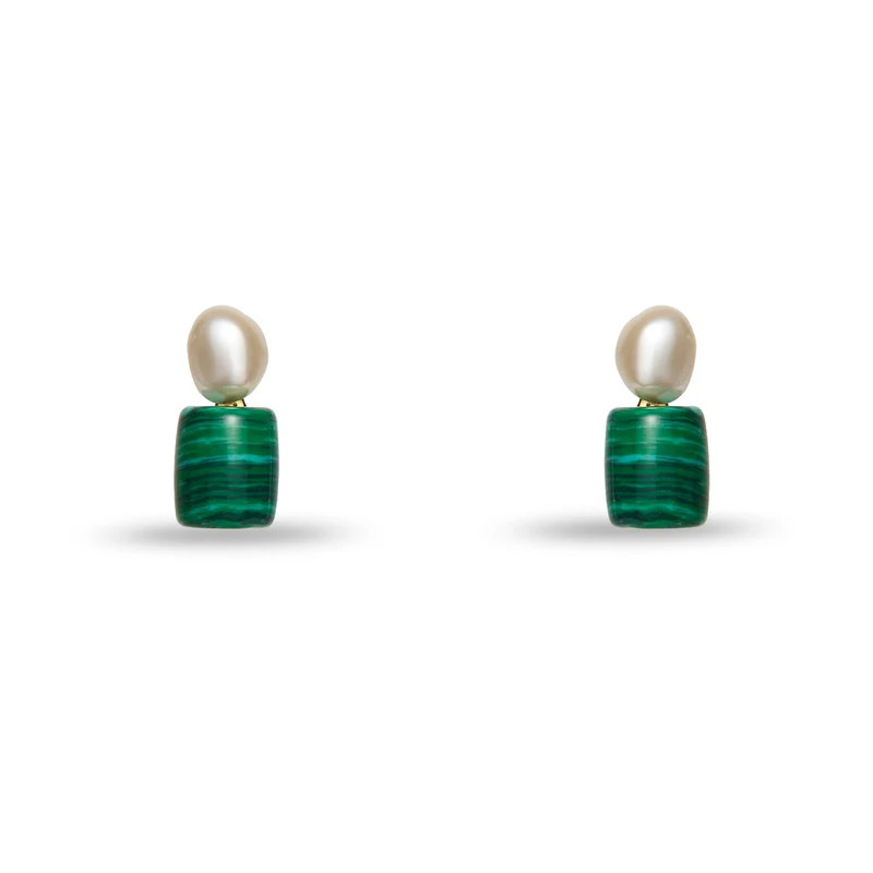 MALACHITE PEBBLE STUD EARRINGS | Shop.app