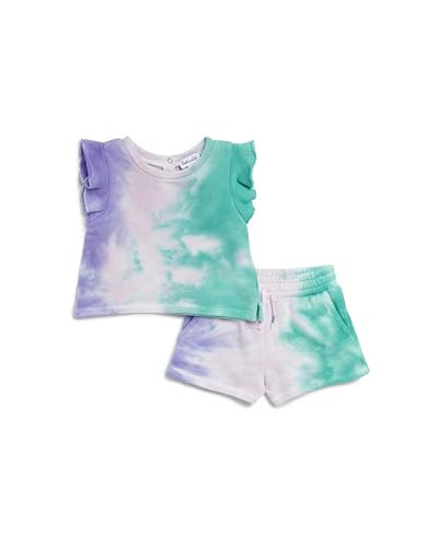 Splendid Baby Girls Snowcone Tie Dye Ruffle Shoulder Sleeveless Tee Shirt and Shorts 2-Piece Set, Tie Dye Multi, 12-18 Months | Amazon (US)