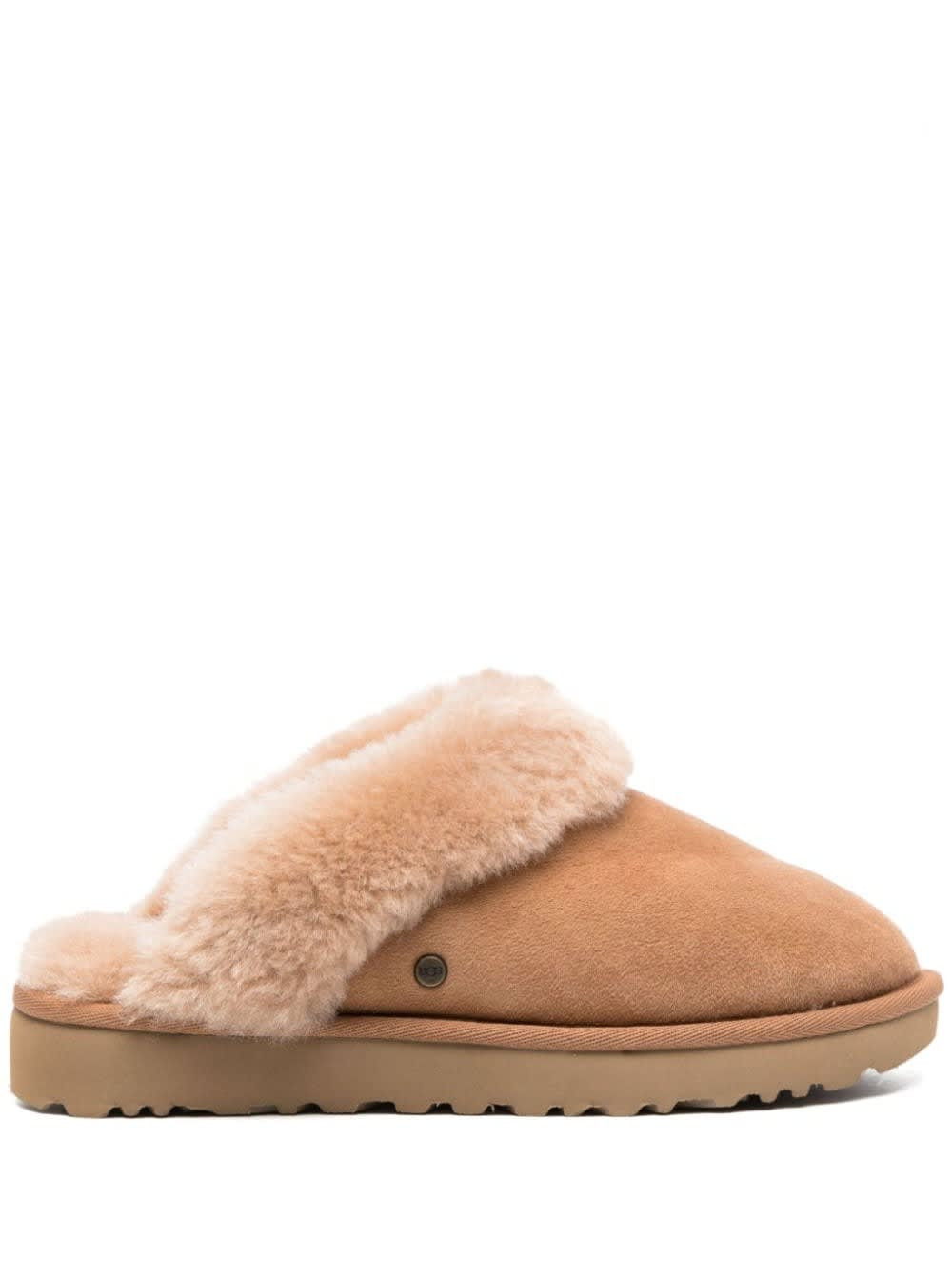 UGG classic Slipper Ii Beige Slip-on Mules With Faux Fur And Suede Leather Woman | Italist.com US