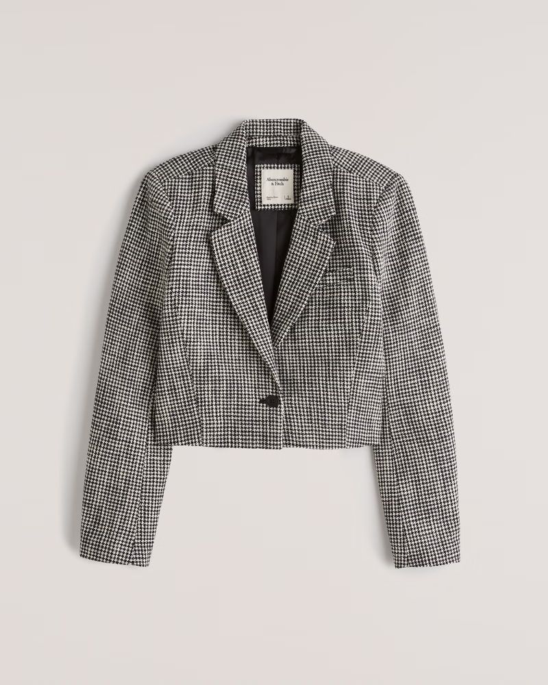 Women's Cropped Tweed Blazer | Women's Coats & Jackets | Abercrombie.com | Abercrombie & Fitch (US)