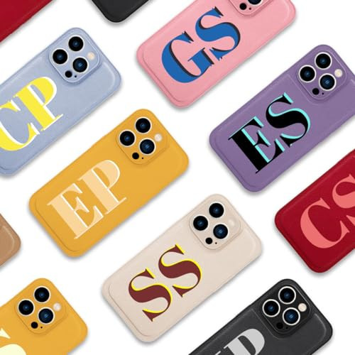 Custom Leather Case for Apple iPhone 16 15 14 13 12 11 XR XS X 8 7 SE Plus, Pro, Max, Mini - Personalize Initials Letter Monogram Designed,Customizable Text IP Phone Cover - Gifts Idea | Amazon (US)