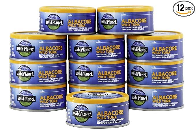 Wild Planet Albacore Wild Tuna, Sea Salt, Keto and Paleo, 3rd Party Mercury Tested, 5 Ounce ,12 C... | Amazon (US)