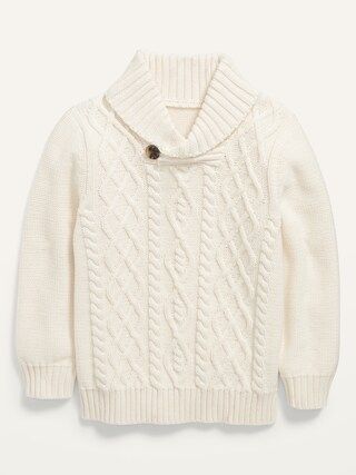 Shawl-Collar Cable-Knit Sweater for Toddler Boys | Old Navy (US)
