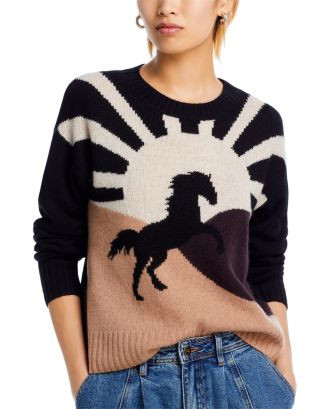 AQUA Horse Intarsia Crewneck Cashmere Sweater - Exclusive  | Bloomingdale's Women | Bloomingdale's (US)