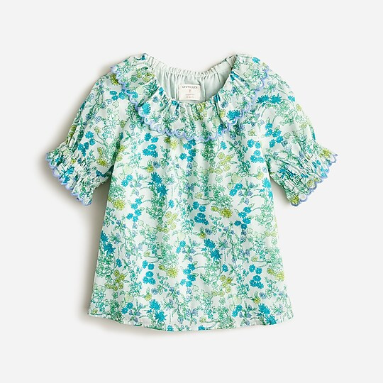 Girls' scallop-collar cotton voile top | J. Crew US