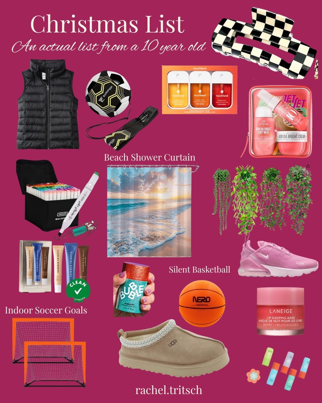 These are items from an actual 10 year old’s Christmas list. She’s sporty, she’s stylish and loves room decor.

#LTKGiftGuide #LTKCyberWeek #LTKKids