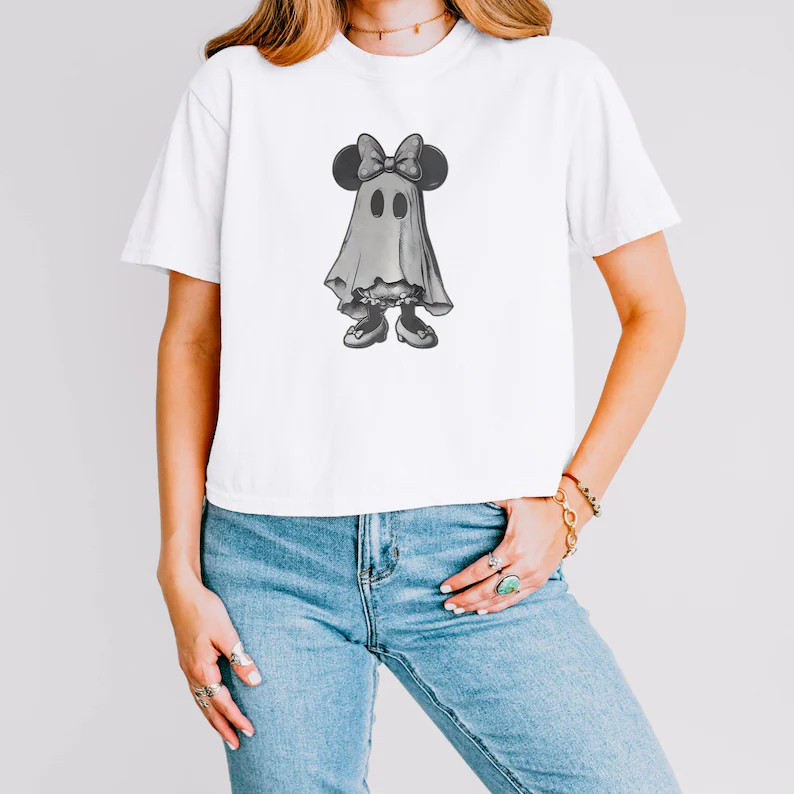 Vintage Minnie Ghost Boxy Tee, Mickey's Not So Scary Party Shirt, Disney Halloween Shirt, Disneyl... | Etsy (Global)