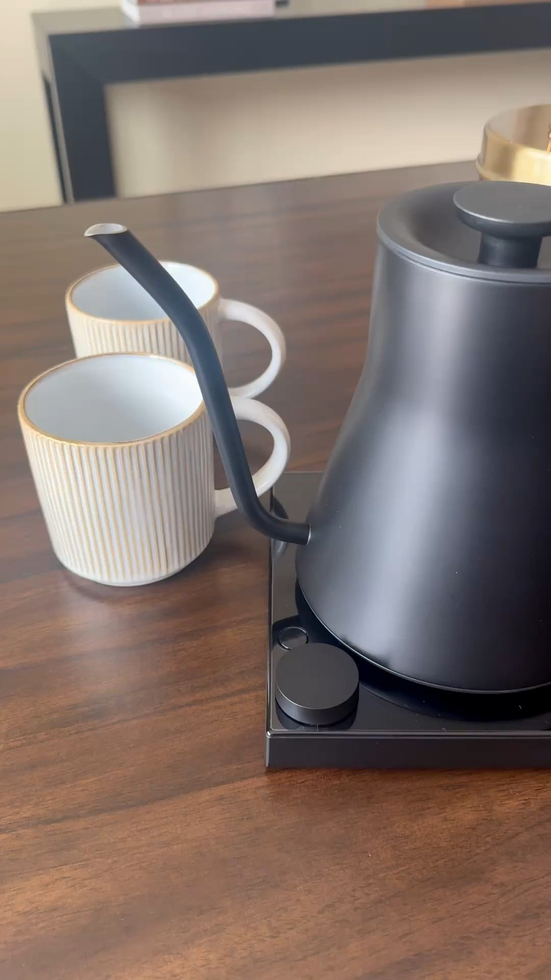 ✨☕️ coffee bar upgrade I’m really loving lately 🙌

this matte black pour-over kettle honestly makes a kitchen counter or coffee station look so elevated 🖤

✔ exact temperature control down to the degree
✔ quick heat time
✔ precision pour spout for coffee + tea
✔ keeps water warm up to 60 mins
✔ built-in brew timer
✔ schedule feature
✔ preset guide modes for different drinks
✔ matte black modern design that honestly doubles as decor ✨

it also has thousands of great reviews for performance, heating speed, and aesthetic appeal 👏

such a pretty functional piece if you love that clean luxury kitchen aesthetic ☕️

#LTKHome #LTKmorningroutine #LTKdayinmylife