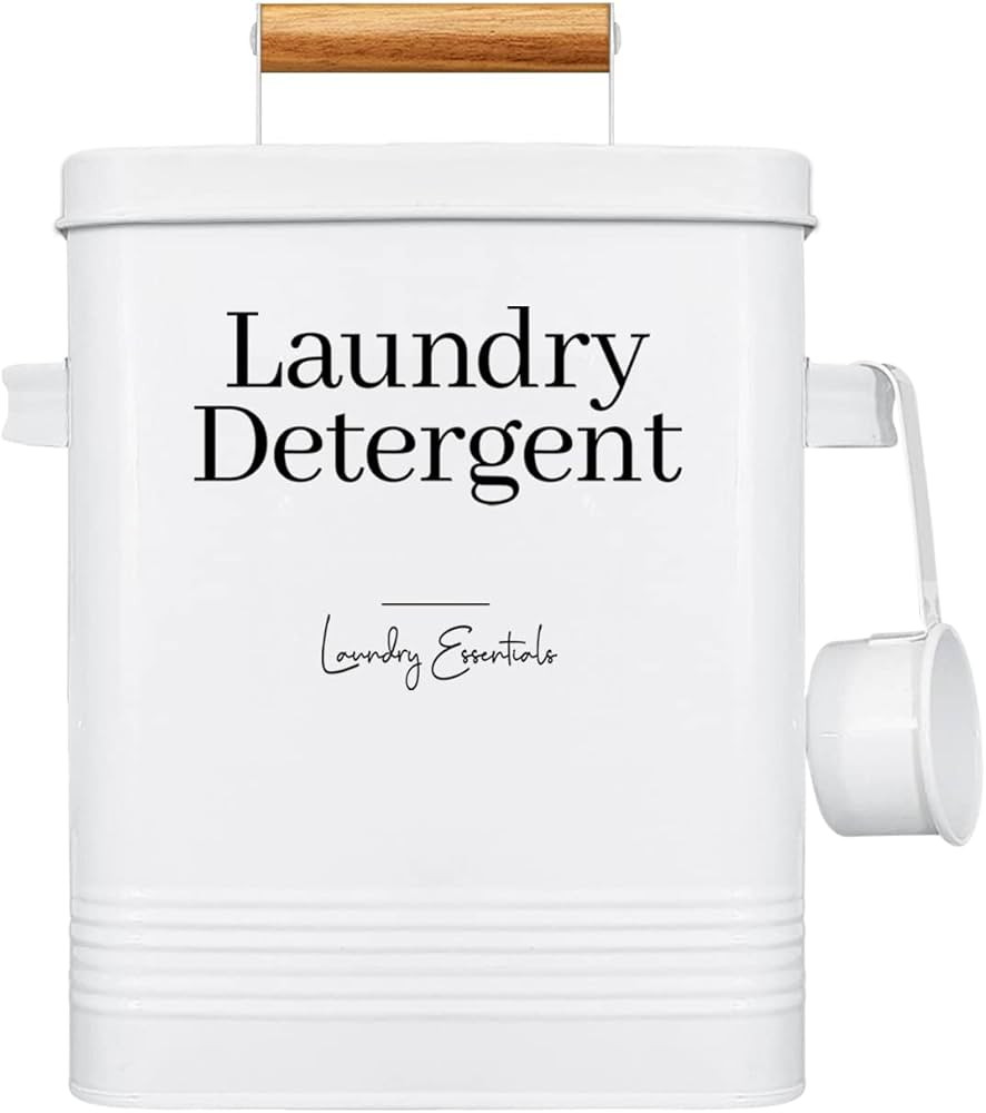 Modern Farmhouse Laundry Detergent Container for Laundry Room Decor and Accessories, Metal Laundr... | Amazon (US)