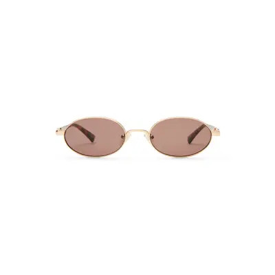 Le Specs 55mm Icicle Oval Sunglasses in Bright Gold /Smoke Mono at Nordstrom | Nordstrom