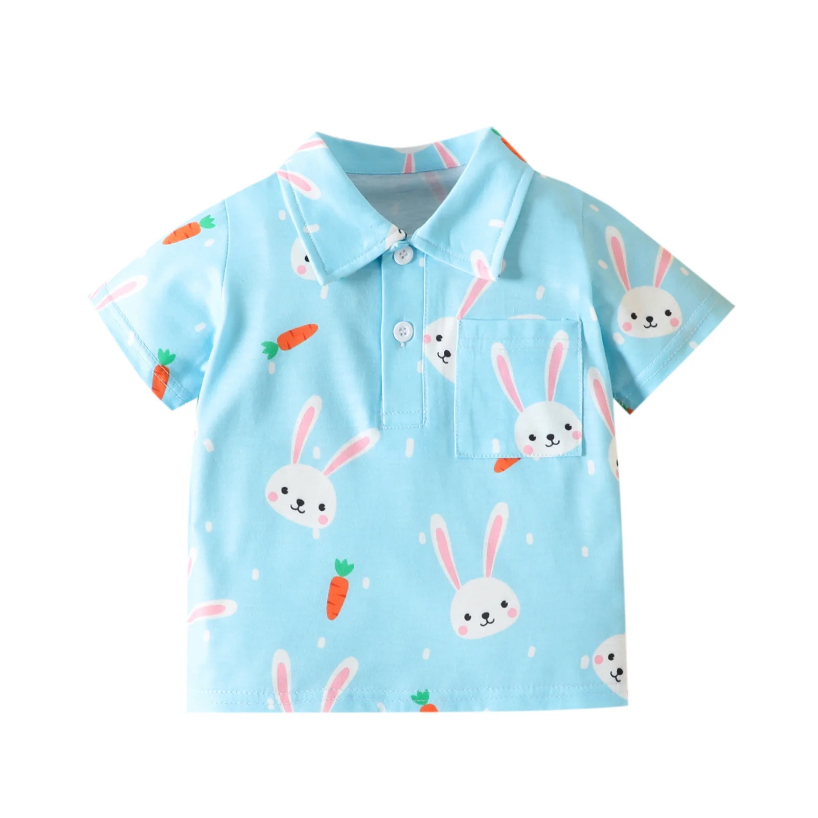 Baby Toddler Boys Girls Easter Outfits Short Sleeve Cartoon Rabbit Printed Kids Tops T Shirt With... | Walmart (US)